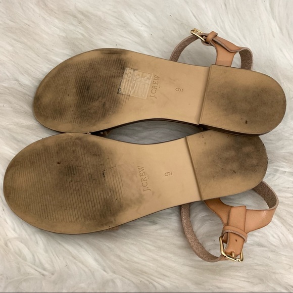 J Crew Raffia Tan & Silver Ankle Strap Sandals - Picture 7 of 8